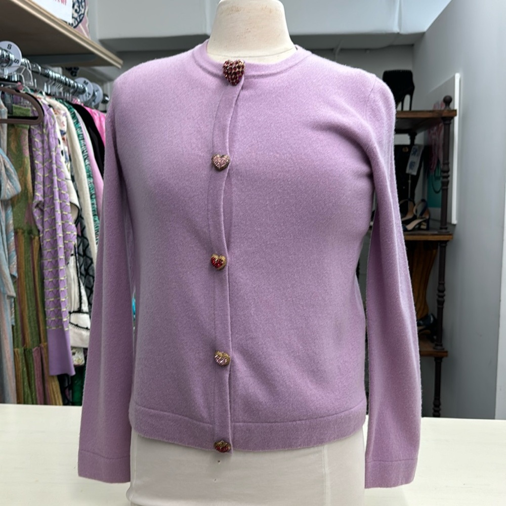 Escada Heart Buttoned wool sweater set